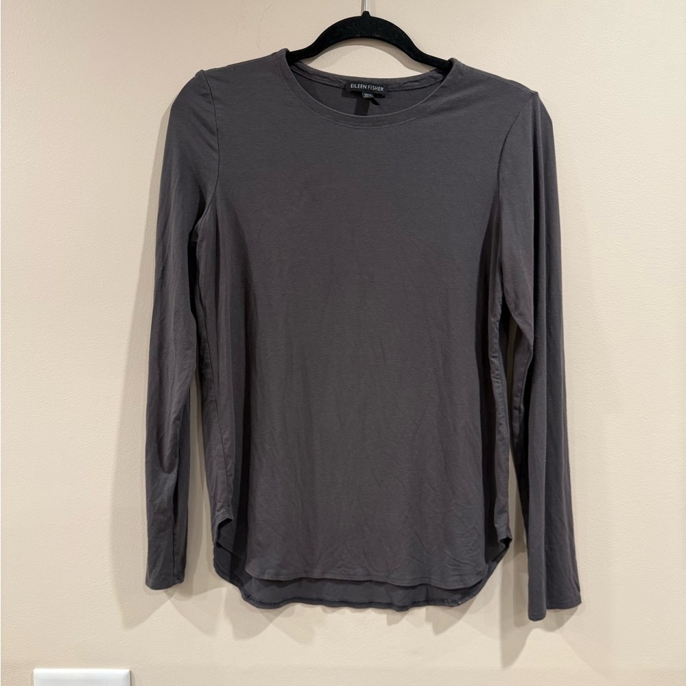 🔥Eileen Fisher Women’s Gray Long Sleeve Top Size S NWOT 🔥